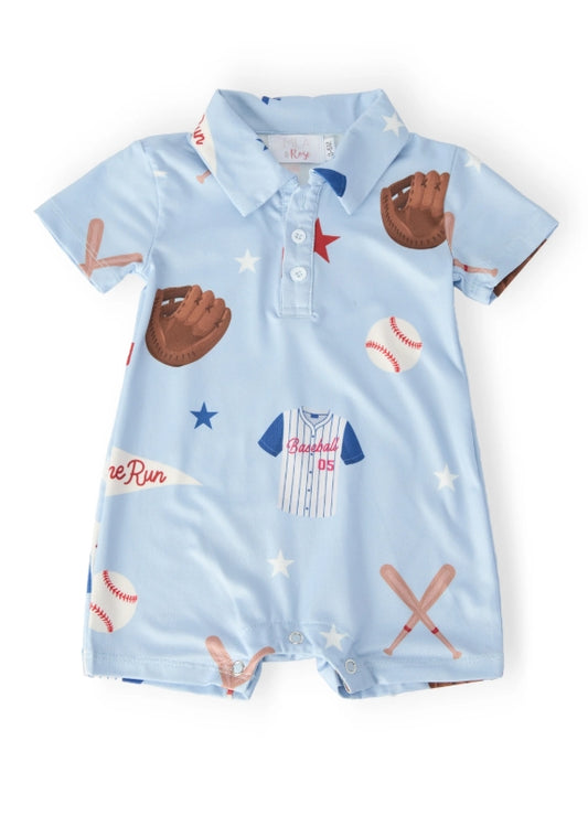 Mila & BROS Boys Home Run Polo Shorty