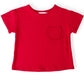 Red Ruffle Pocket Tee