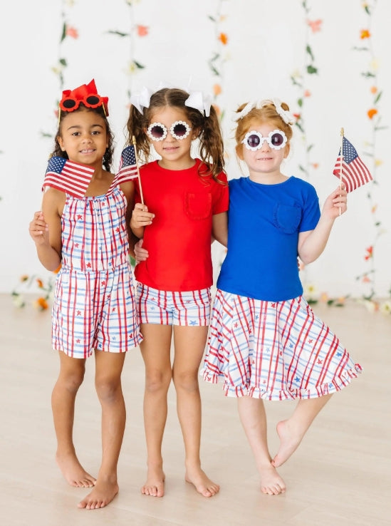 Patriotic Plaid Twirl Shorts