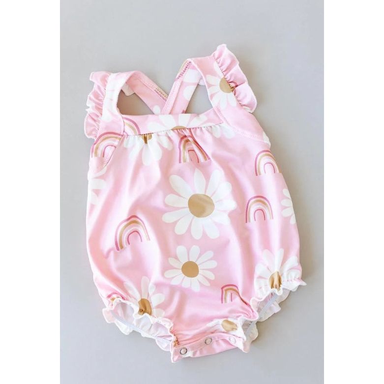 You are My Sunshine Ruffle Cross Back Romper