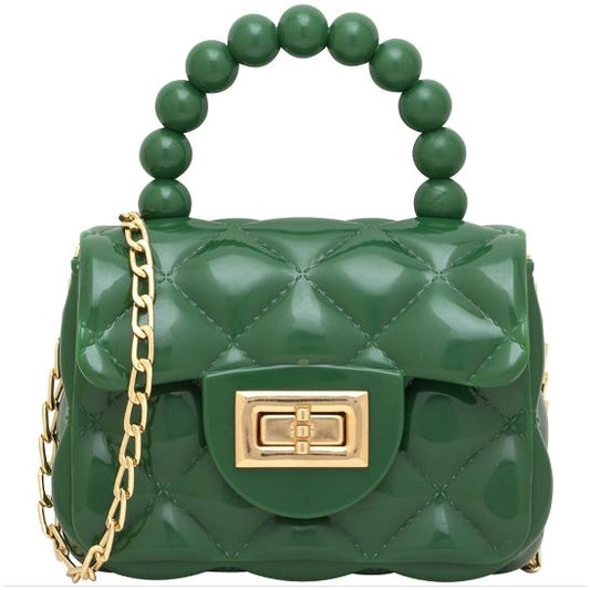 Green Quilted Mini Jelly Purse