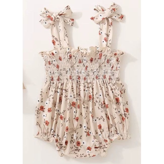 Khaki Bloom Bubble Romper