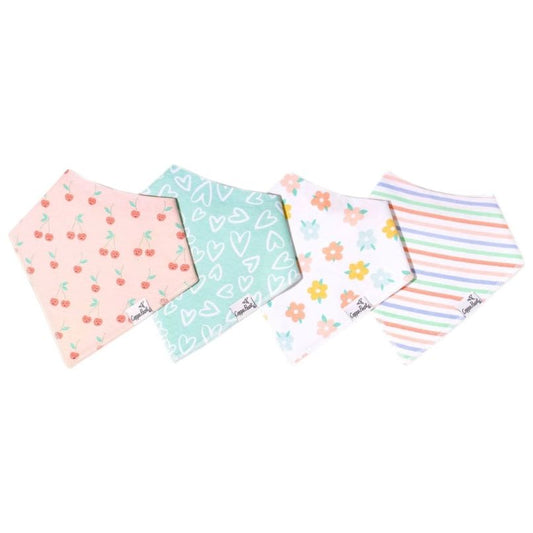 Cherry Premium Bandana Bibs (4-Pack)