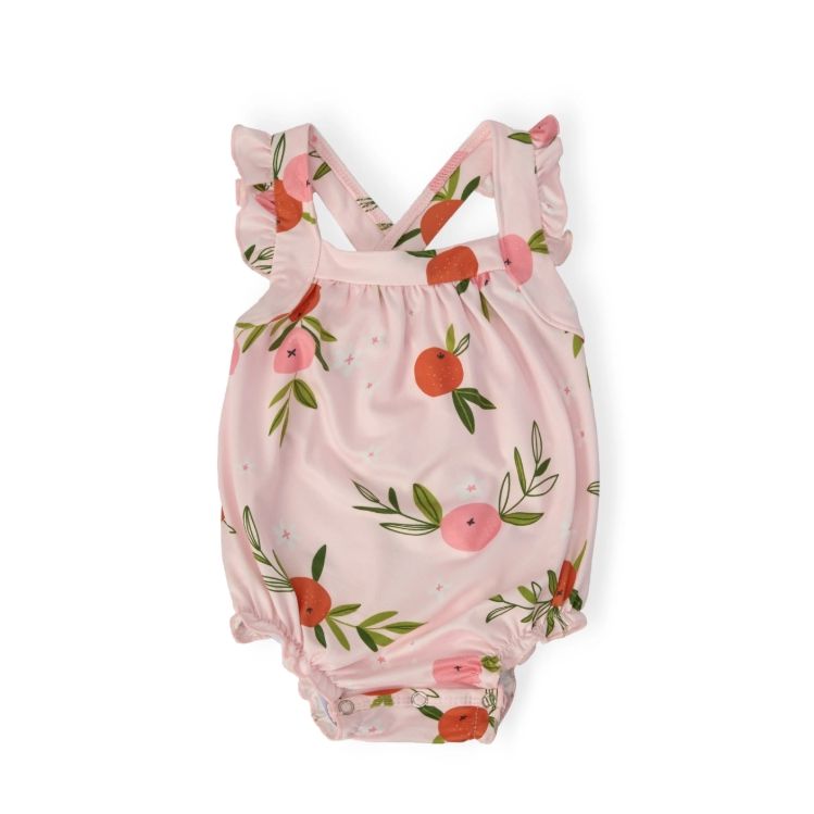 Tangerine Ruffle Cross Back Romper