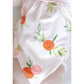 Tangerine Ruffle Cross Back Romper