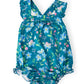 Floral Breeze Ruffle Cross Back Romper