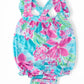 Tropical Punch Ruffle Cross Back Romper