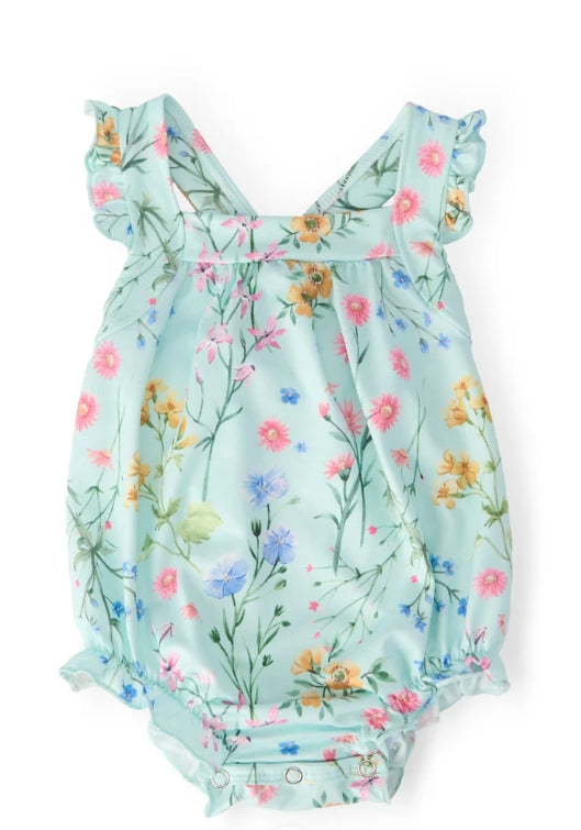 Wildwoods Ruffle Cross Back Romper