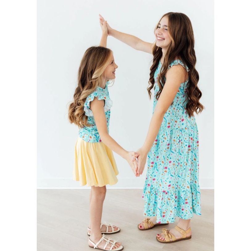 Bluebell Breeze Ruffle Maxi Dress