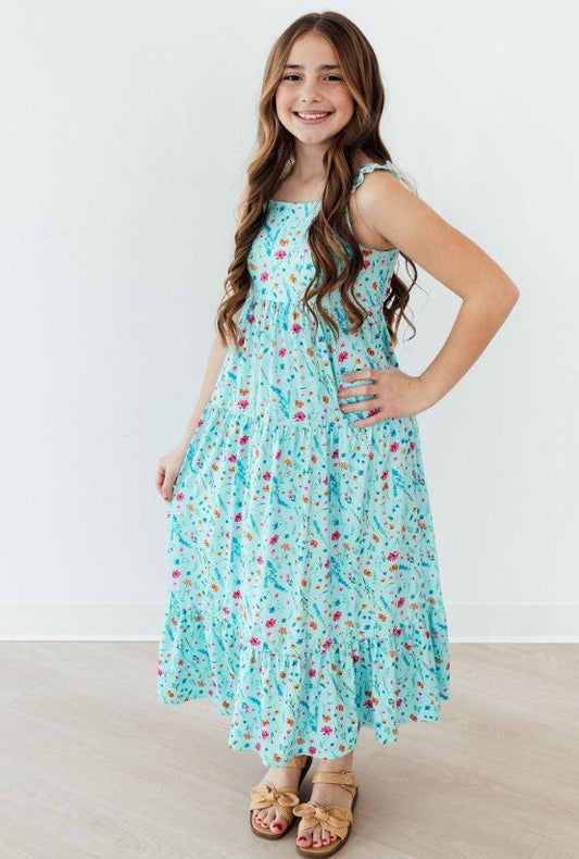 Bluebell Breeze Ruffle Maxi Dress