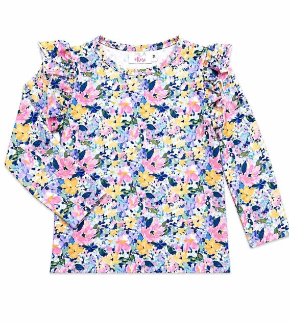 Fall Floral L/S Ruffle Shirt