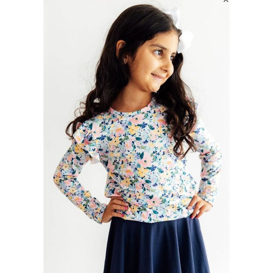 Fall Floral L/S Ruffle Shirt