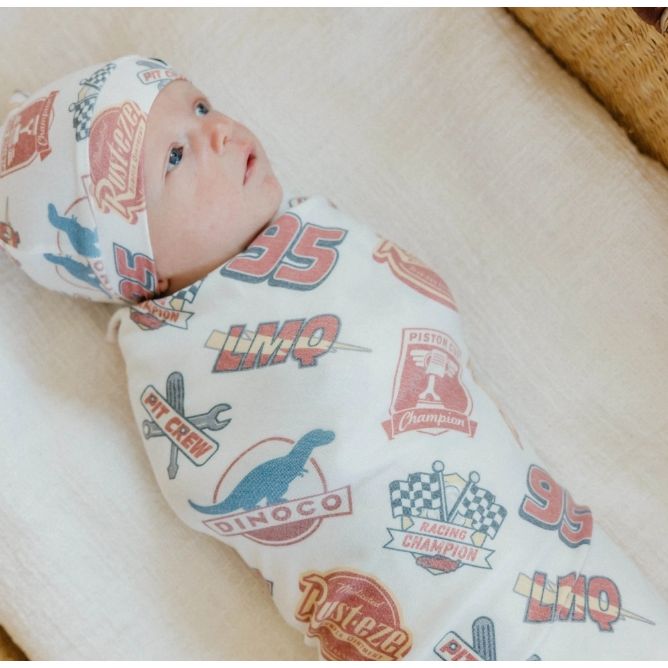 Disney Pixar Bumper Stickers Knit Swaddle Blanket