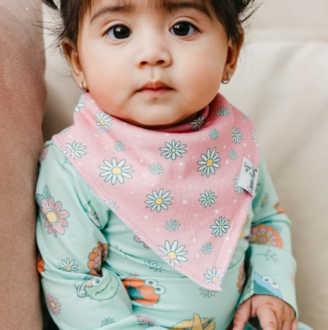 Sesame Street Retro Floral Baby Bandana Bibs