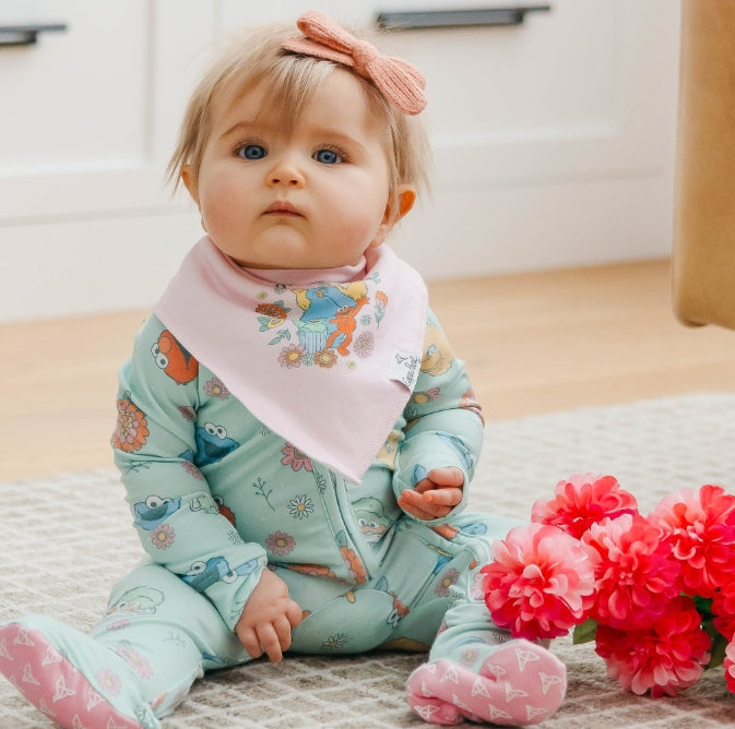 Sesame Street Retro Floral Baby Bandana Bibs
