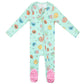 Sesame Street Retro Floral Zip-Up Footie Pajama