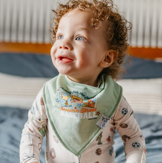 Sesame Street Varsity Friends Baby Bandana Bibs (4-pack)