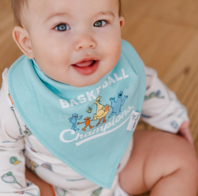 Sesame Street Varsity Friends Baby Bandana Bibs (4-pack)
