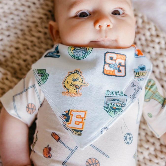 Sesame Street Varsity Friends Baby Bandana Bibs (4-pack)