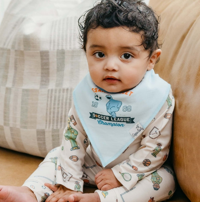 Sesame Street Varsity Friends Baby Bandana Bibs (4-pack)