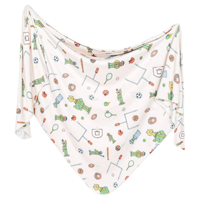 Sesame Street Varsity Friends Knit Swaddle Blanket