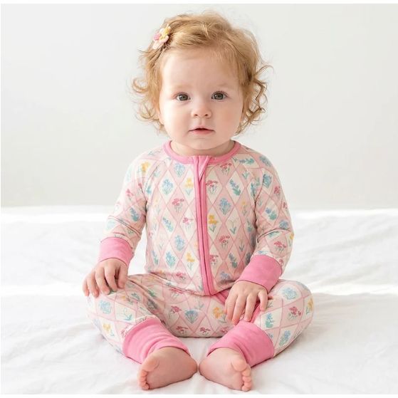 Lattice Floral Zip Romper