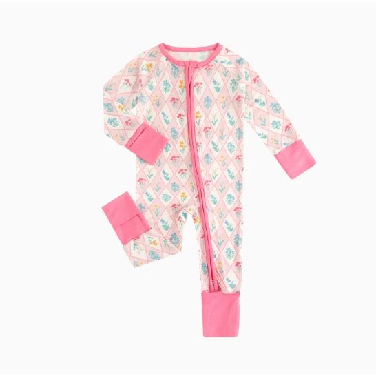 Lattice Floral Zip Romper
