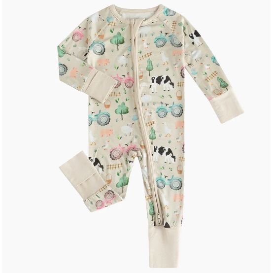 Cow Life Zip Romper