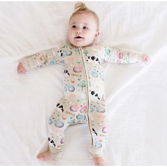 Cow Life Zip Romper