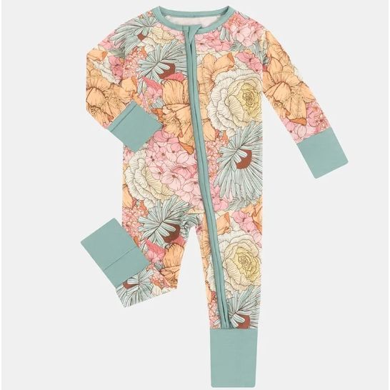 Retro Blooms Zip Romper