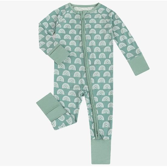 Aqua Rainbows Zip Romper