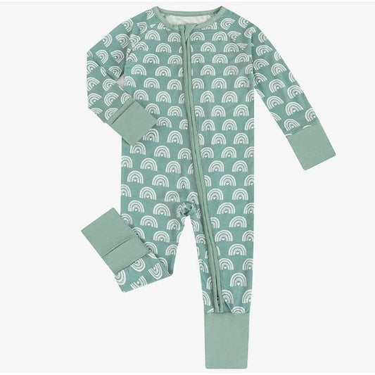 Aqua Rainbows Zip Romper
