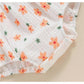 Orange Bloom Bubble Romper