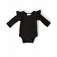 Black L/S Flutter Bodysuit
