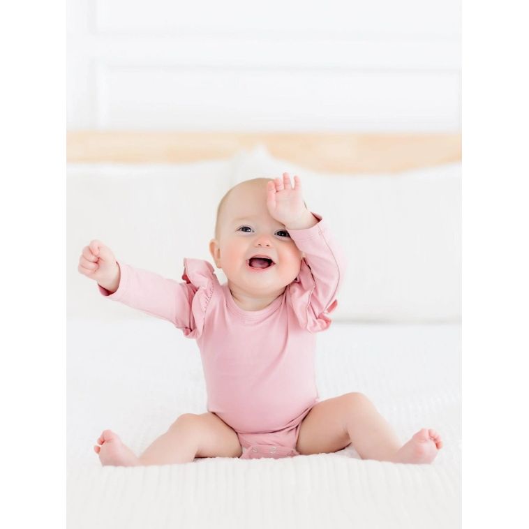 Vintage Pink L/S Flutter Bodysuit