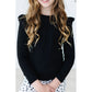 Black L/S Ruffle Shirt