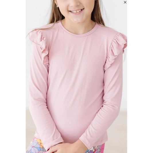 Vintage Pink L/S Ruffle Shirt