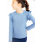 Dusty Blue L/S Ruffle Shirt