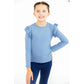 Dusty Blue L/S Ruffle Shirt