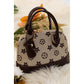 Cream & Brown Star Mini Half Moon Purse