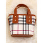 Carmel & Plaid Printed Mini Tote Purse