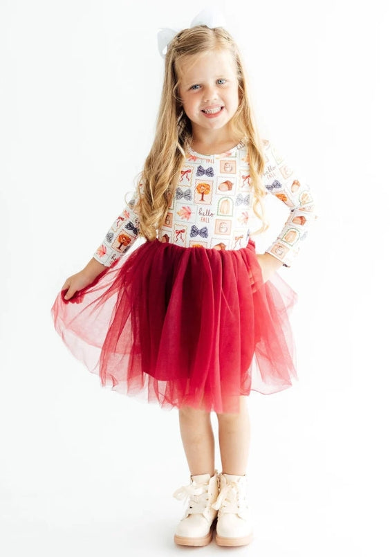 Hello Fall L/S Tutu Dress