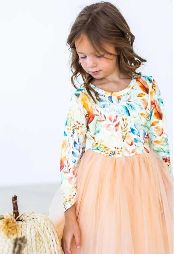 Fall Watercolors L/S Tutu Dress