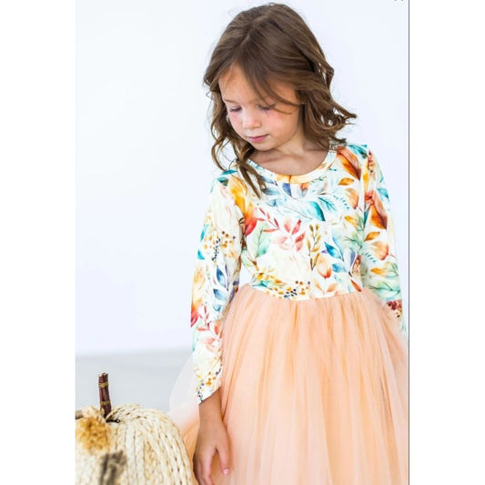 Fall Watercolors L/S Tutu Dress