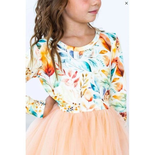 Fall Watercolors L/S Tutu Dress