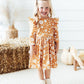 Golden Blooms Ruffle Twirl Dress