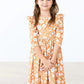 Golden Blooms Ruffle Twirl Dress