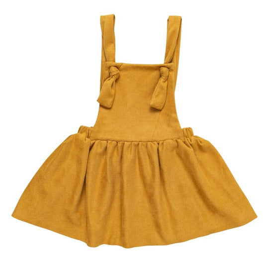 Mustard Faux Suede Pinafore Dress