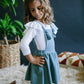 Vintage Blue Faux Suede Pinafore Dress