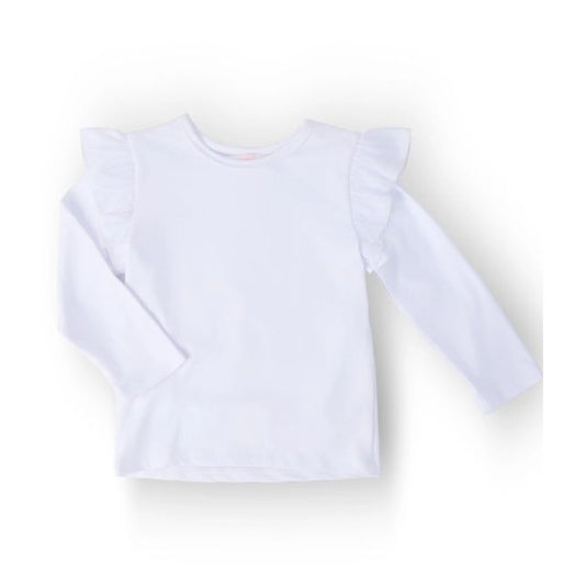 White L/S Ruffle Shirt
